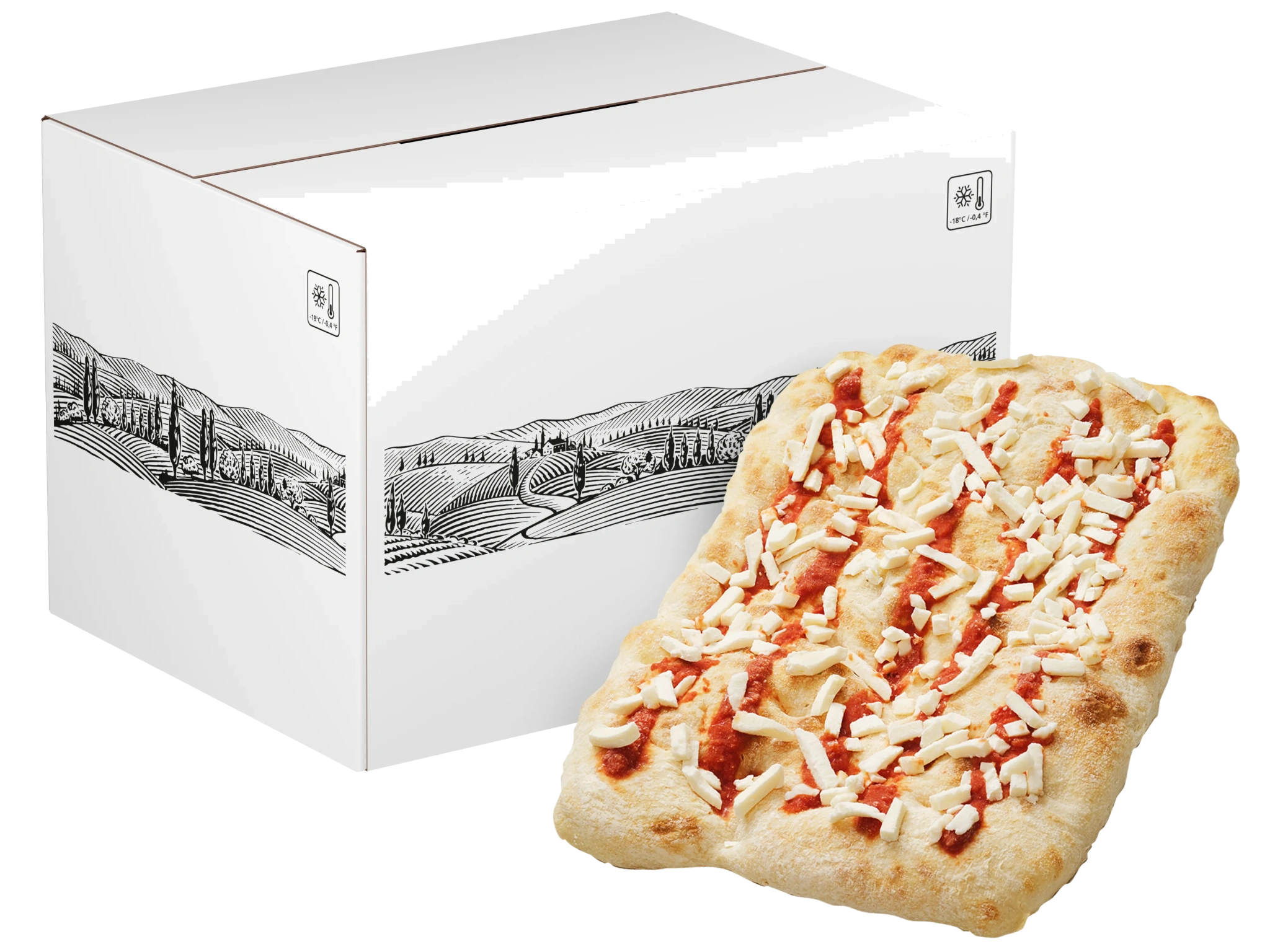 Pizza classica tomat+mozz 28x38