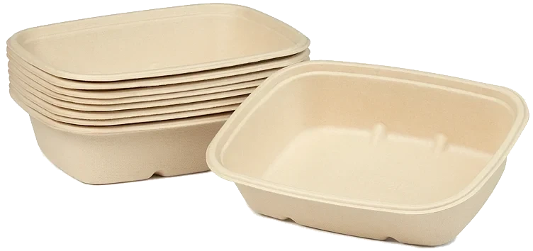 Skål Firkant Cuberektangulaerbagassebrun900ml