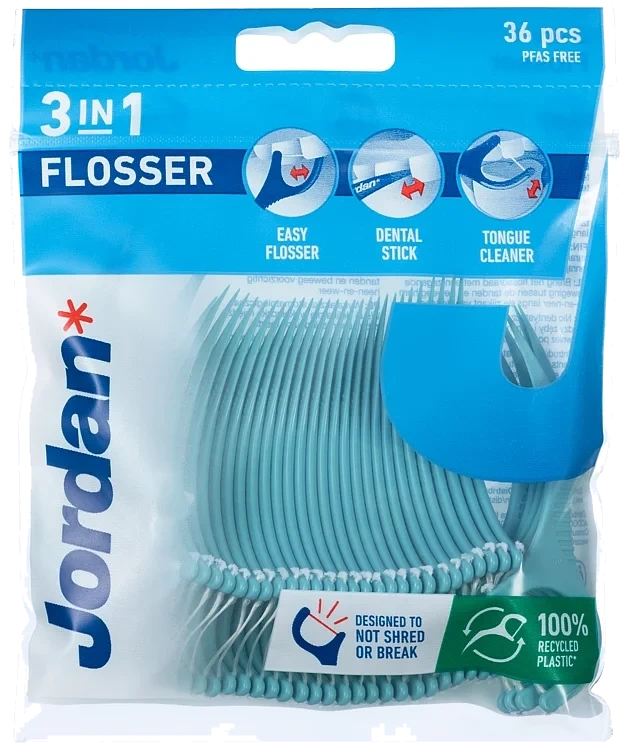 Tanntråd 3-in-1 flosser tråd/skrape/stikker   1stk