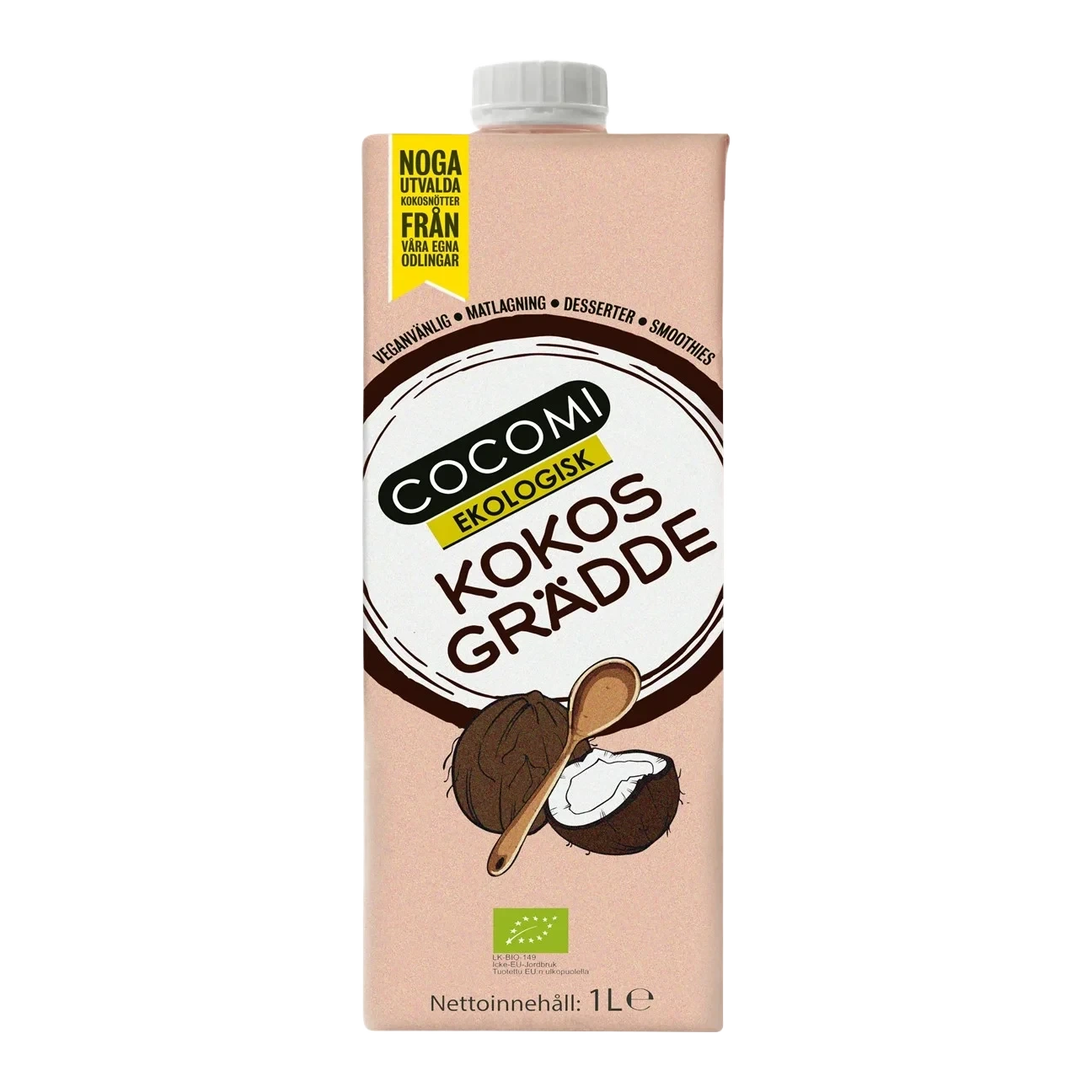 Kokosgrädde Eko 22% UHT, tetra