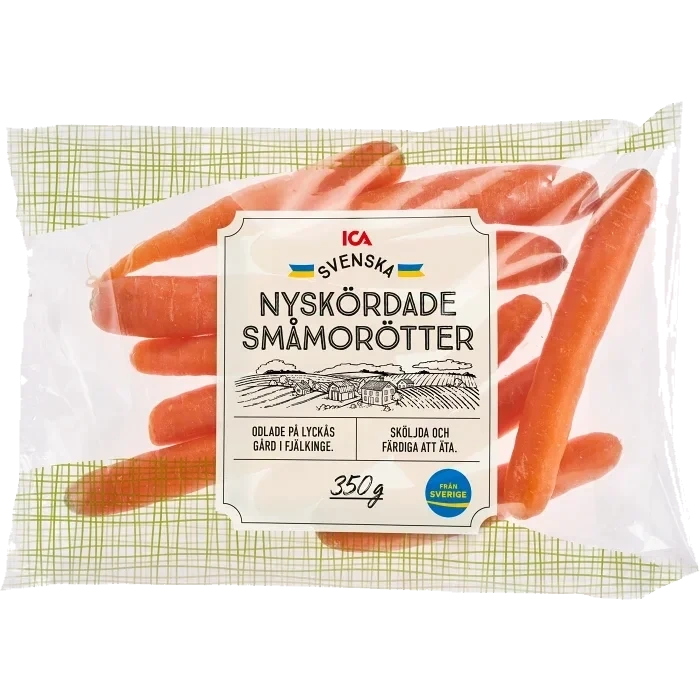 Småmorötter Nyskördade 350g Klass 1 ICA