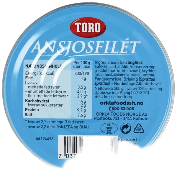 Ansjosfilet 200g Toro