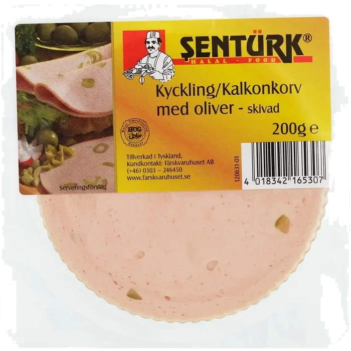 Kyckling Kakonkorv med oliver skivad 200g Sentürk