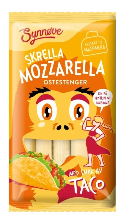 Mozzarella Skrella Ostestenger 100g Synnøve