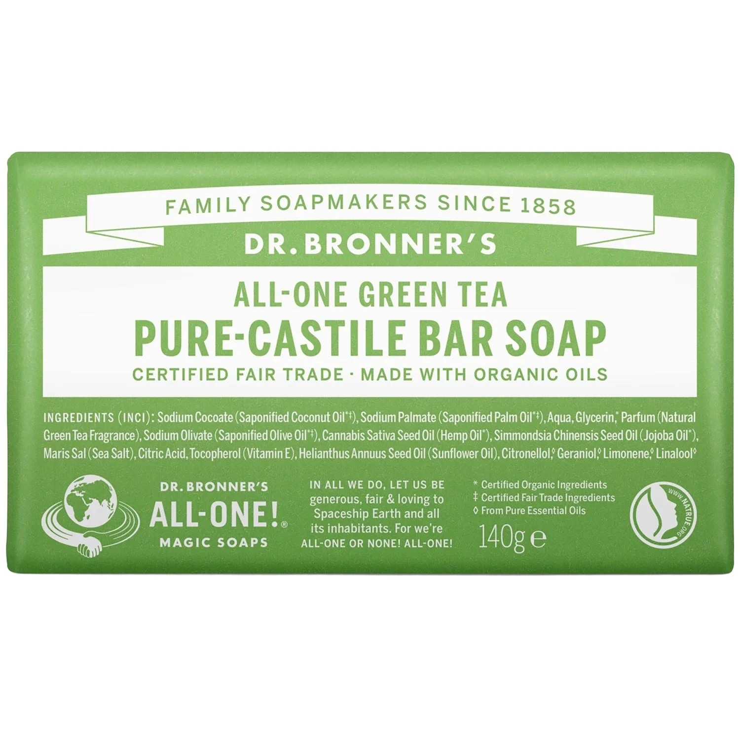 Dr. Bronner's Pure-Castile Bar Soap Green Tea