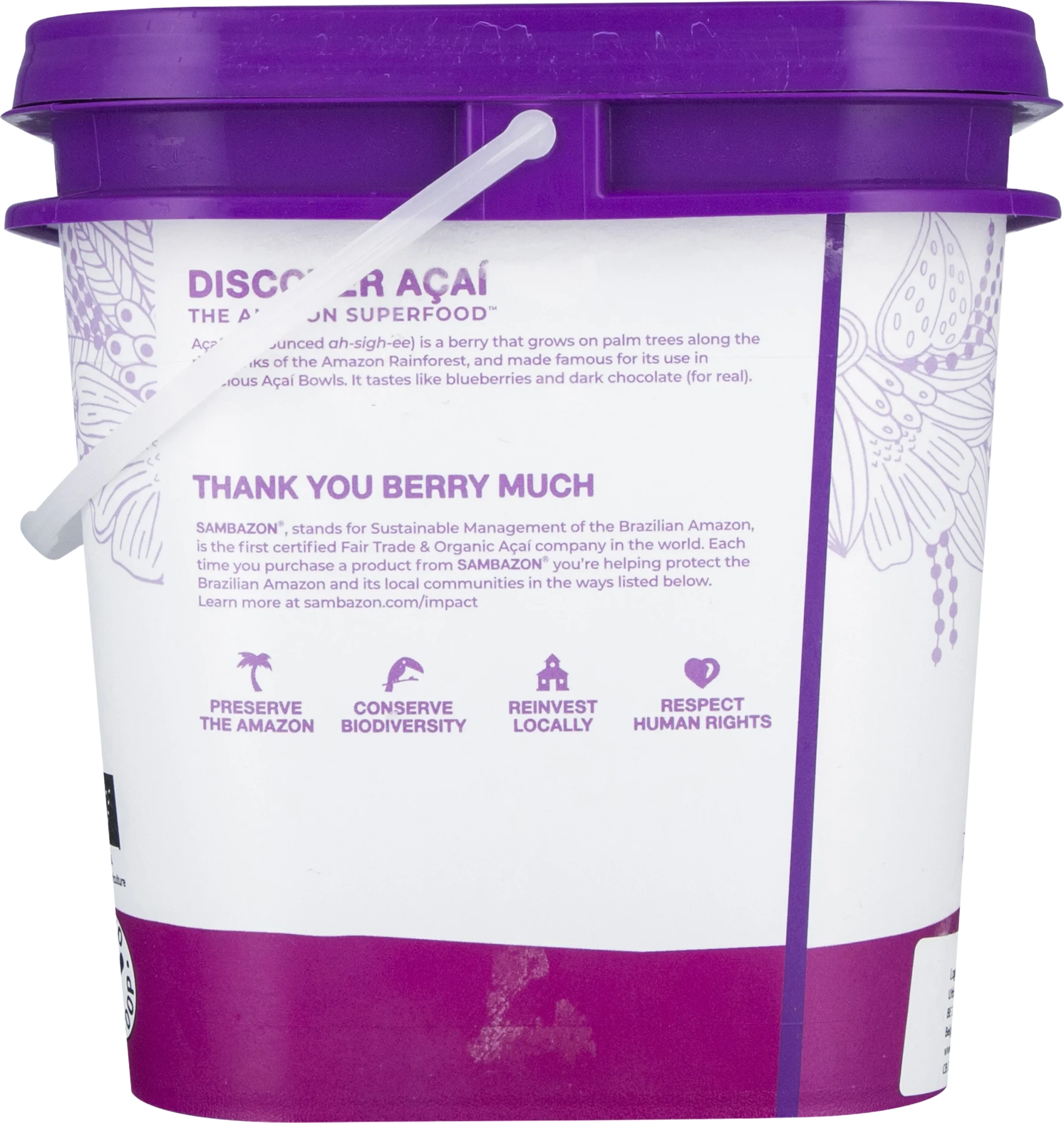 Sambazon Frozen scoopable Acai with coconut sugar