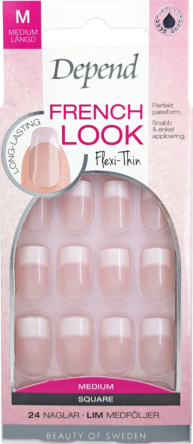 Depend French Look Medium Square Pink Shimmer