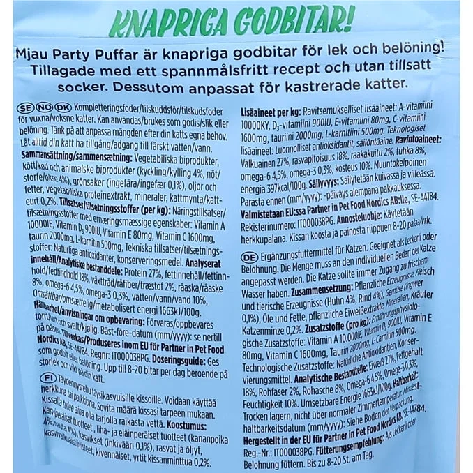 Mjau Kattgodis Party Puffar