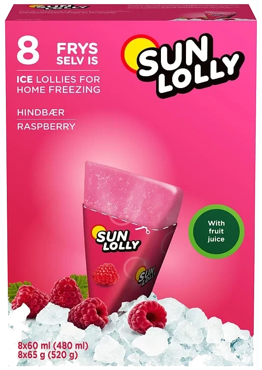 Sun Lolly Raspberry 8stk