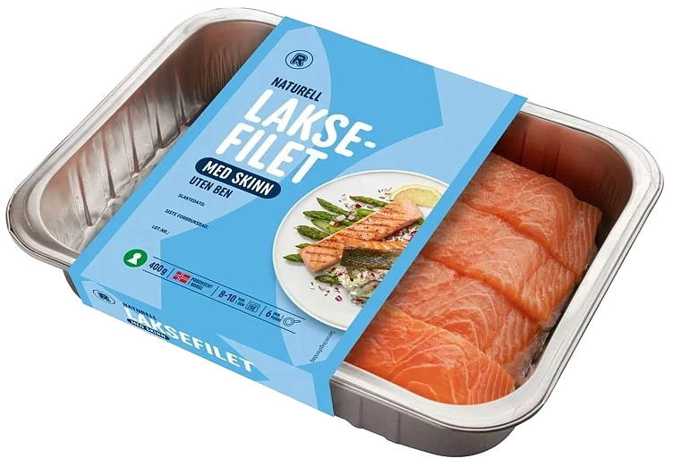 Laksefilet naturell m/skinn   400g