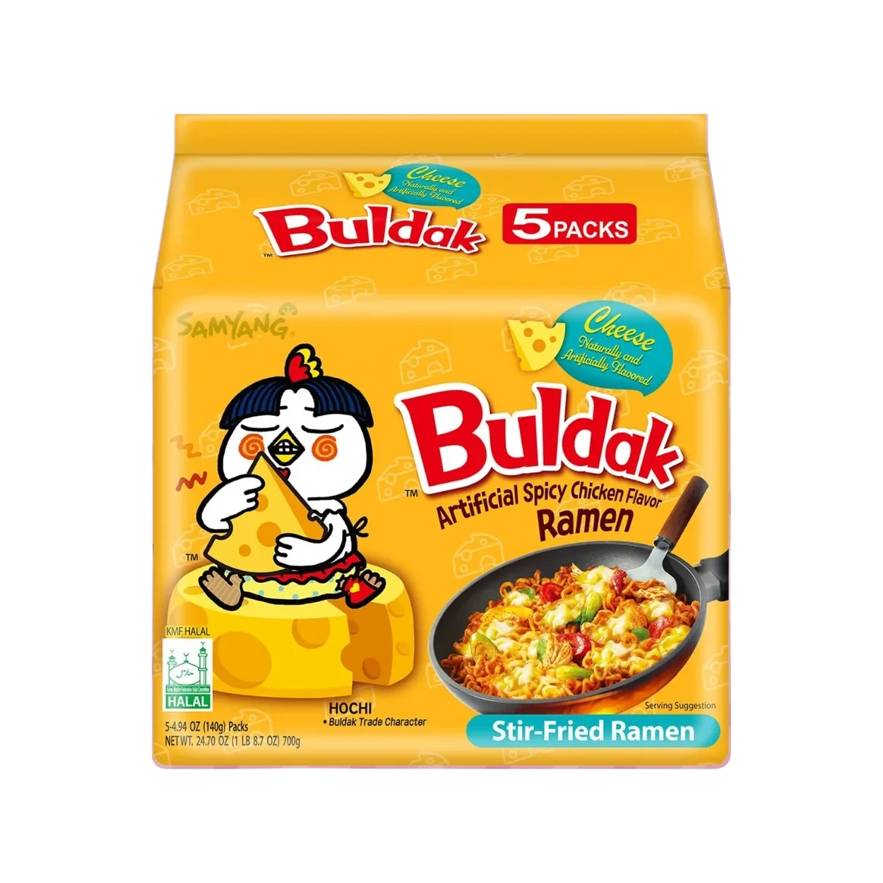 SamYang Cheese Flavor Hot Chicken Ramen Buldak 5 x 140 g