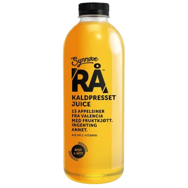 Rå Kaldpresset Appelsinjuice med Fruktkjøtt 1l