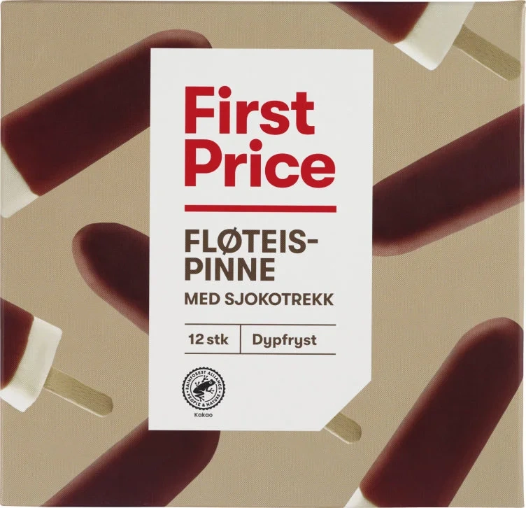 Fløteispinne m/sjokotrekk 12stk First Price