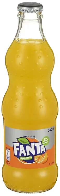 Fanta no sugar added glassflaske  24x0,33l