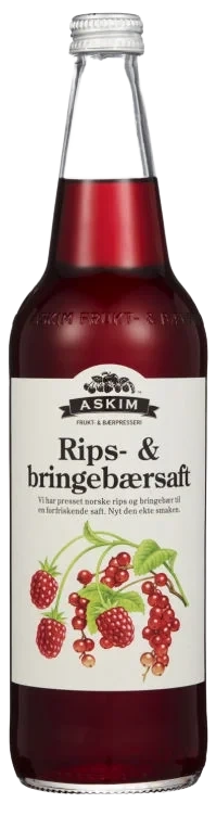 Rips- & Bringebærsaft 0,7l Fl Askim Frukt – og Bærpresseri