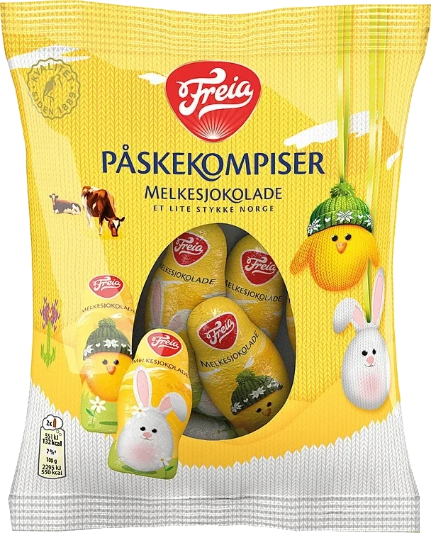 Melkesjokolade påskekompiser pose 120g