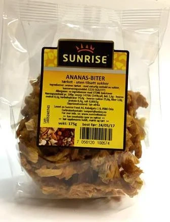 Sunrise Ananasbiter uten Sukker 175g