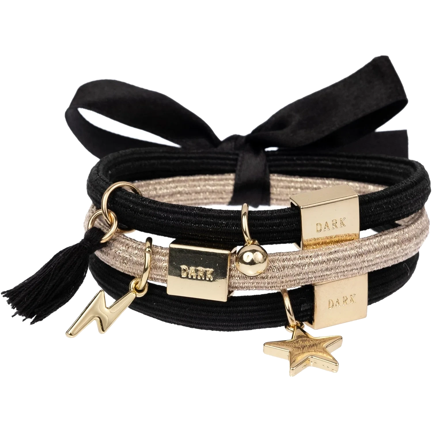 Dark Hair Ties Charm Combo