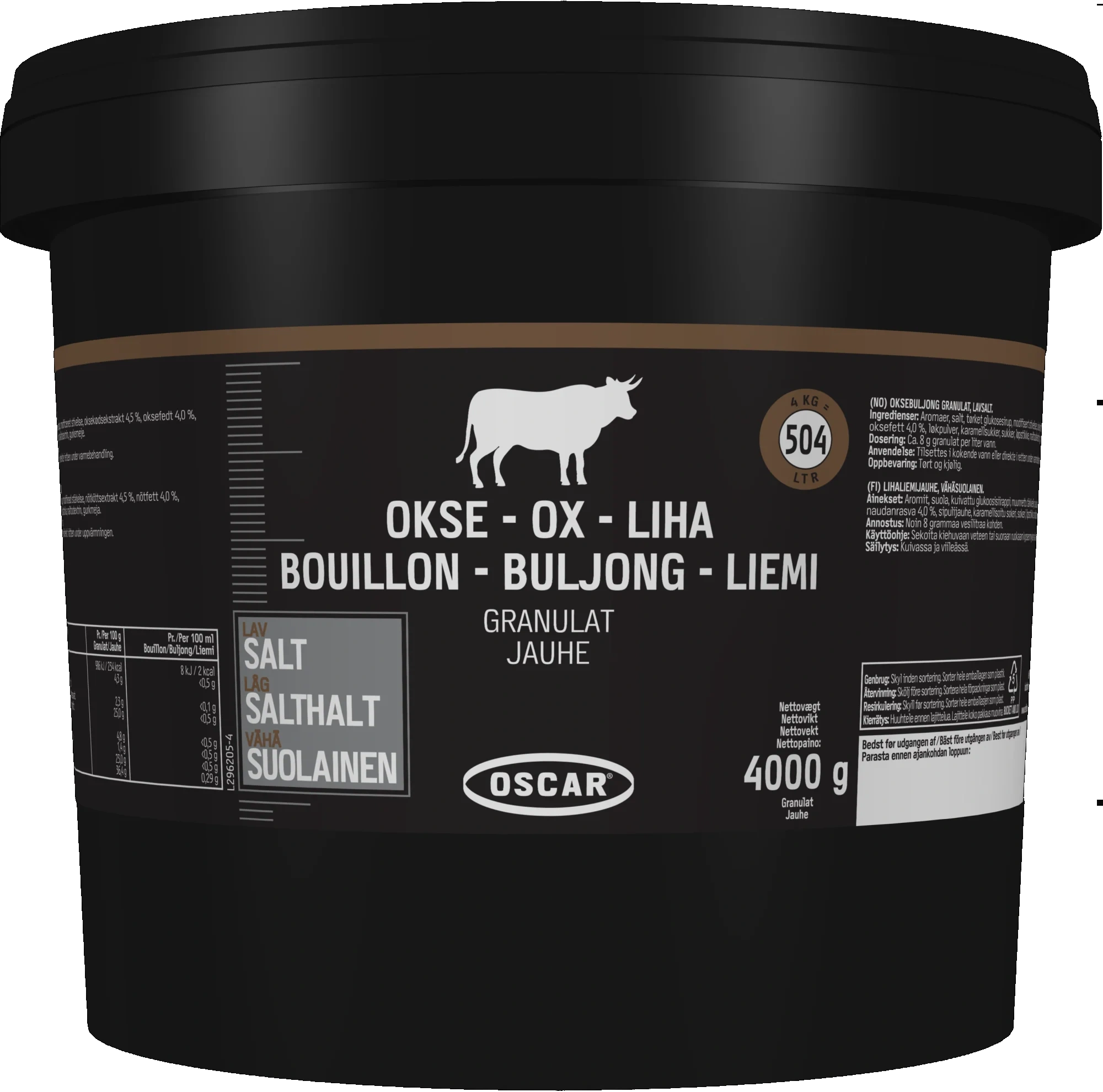 Oxbuljong granulat Lättsaltad