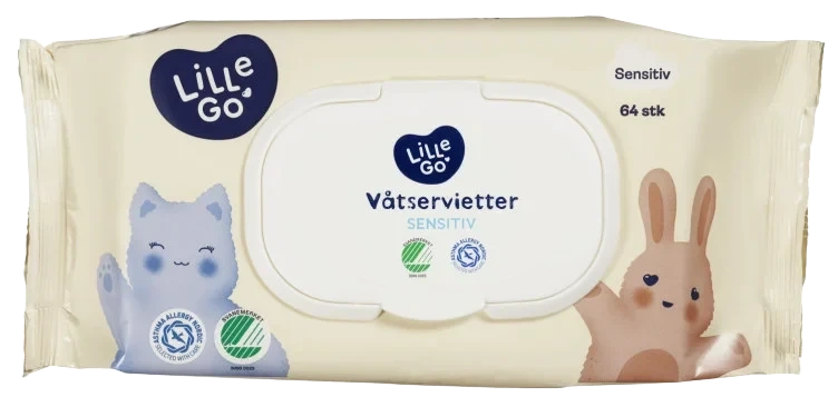 Plastfri 64stk Lille Våtservietter Plastfri