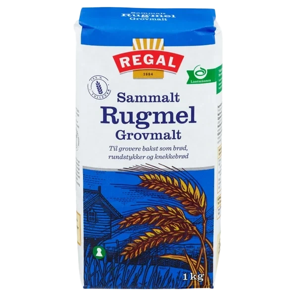 Rugmel Sammalt Grov 1kg Regal