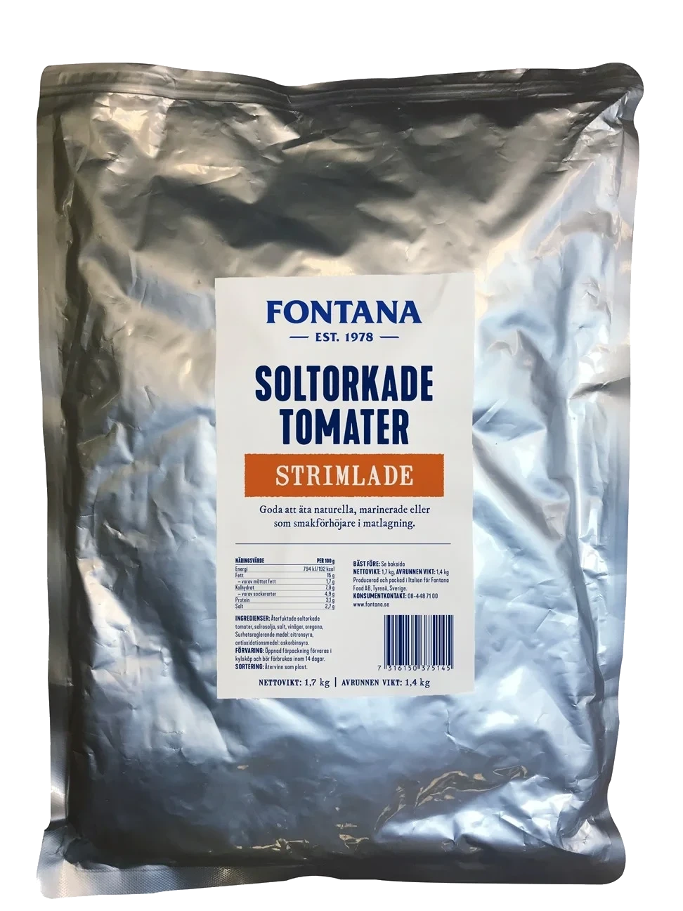 Tomater Soltorkade strimlade påse