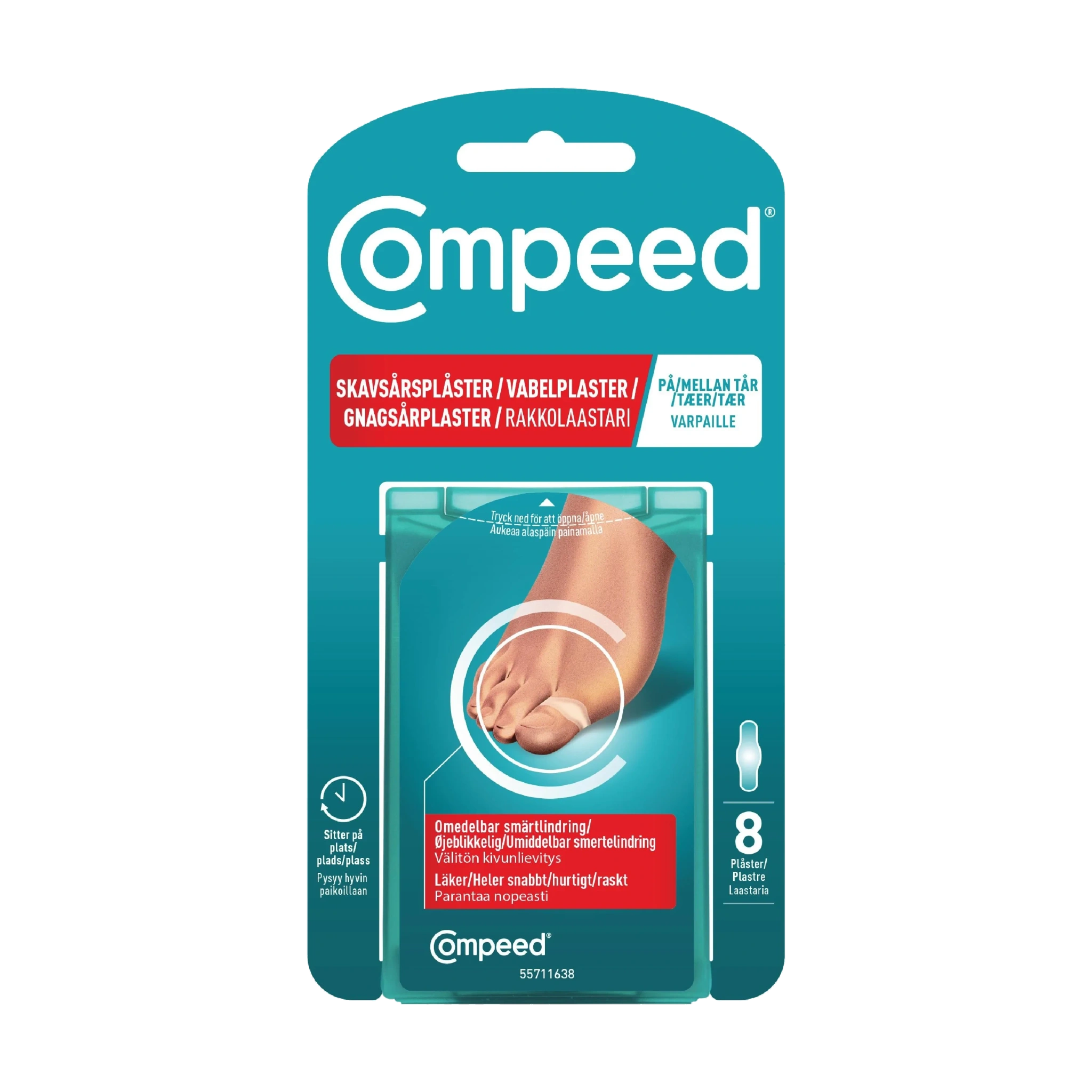 Compeed Gnagsårplaster Tær, 8 stk.
