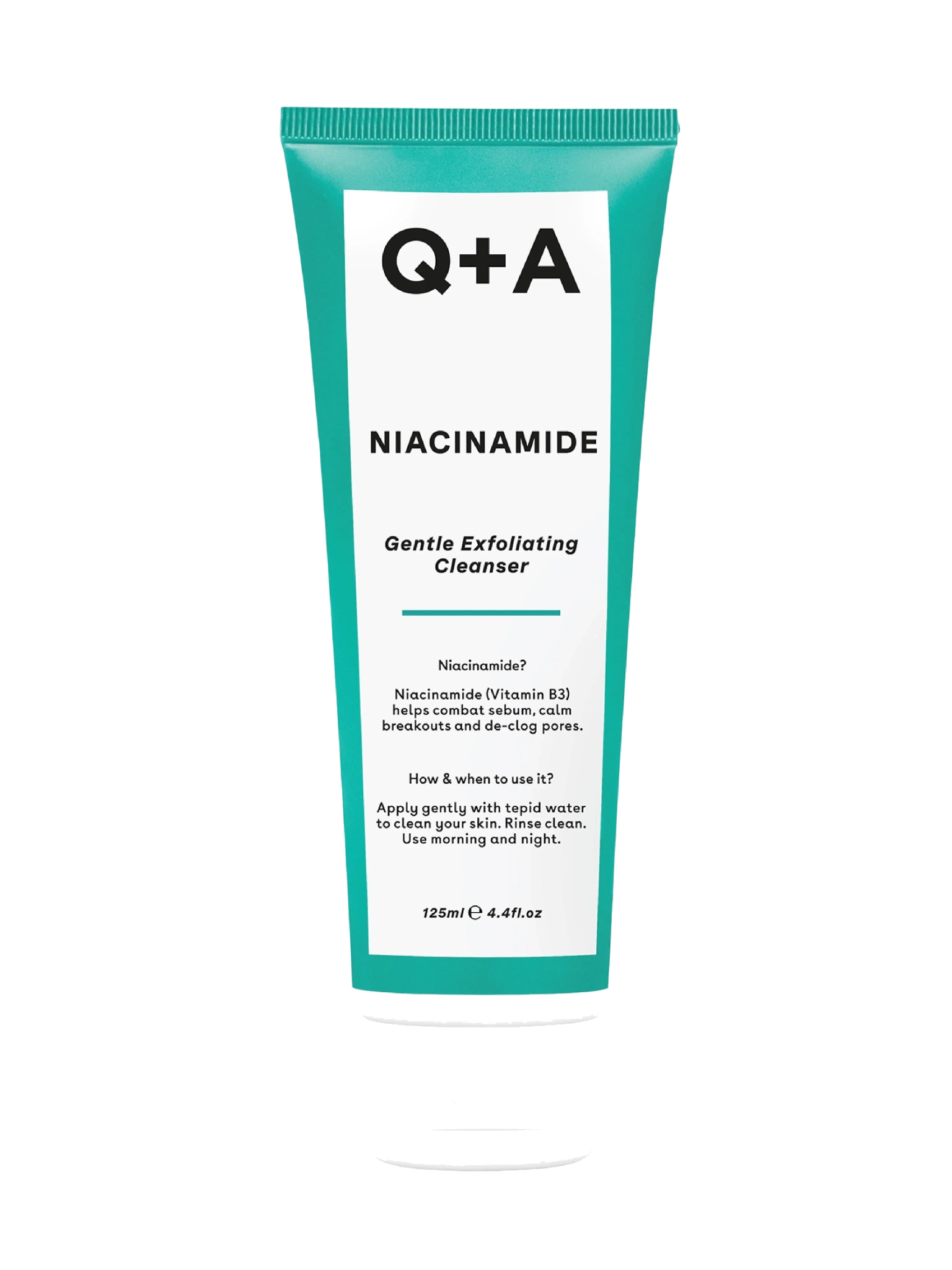 Q+A Niacinamide Gentle Exfoliating Cleanser, 125 ml
