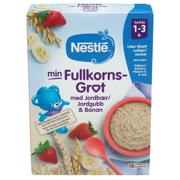Min Fullkornsgrøt Jordbær&Banan 1-3 År 450g Nestle