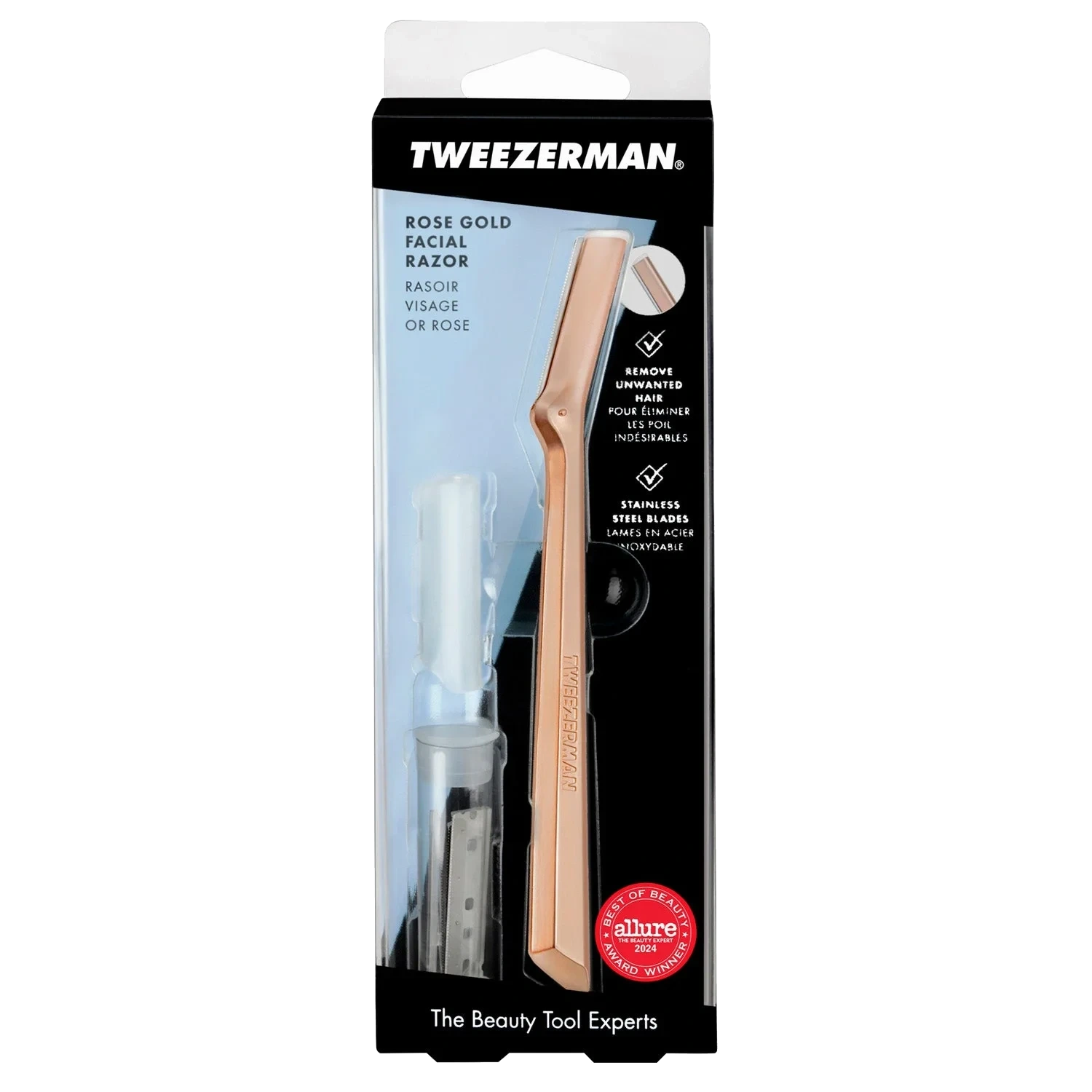 Tweezerman Retail Facial Razor Rose Gold