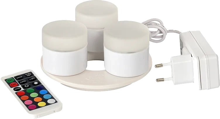 Minilamp led oppladbare lys 48x50mm m/ladestasjon 3lys   stk