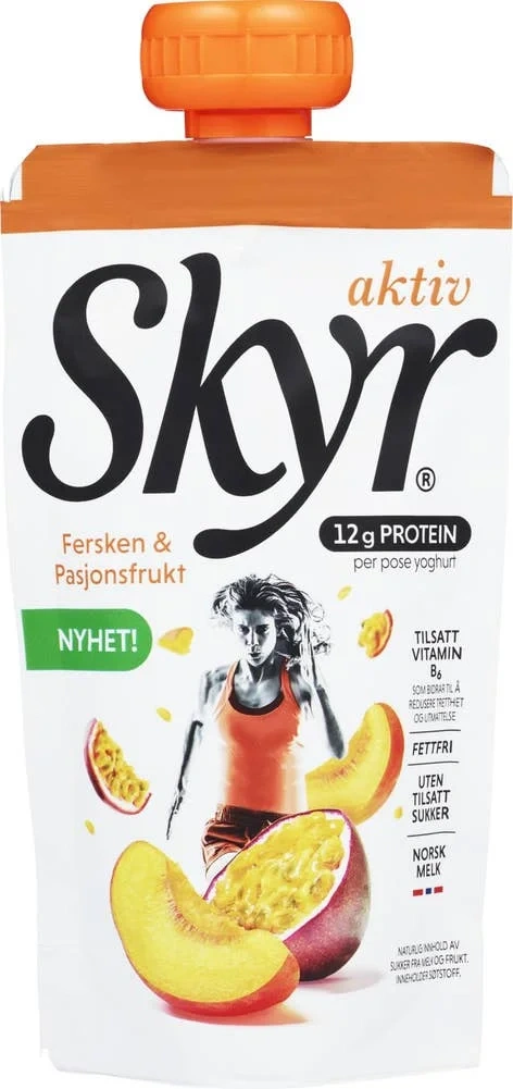 Q-Meieriene Skyr aktiv fersken & pasjonsfrukt