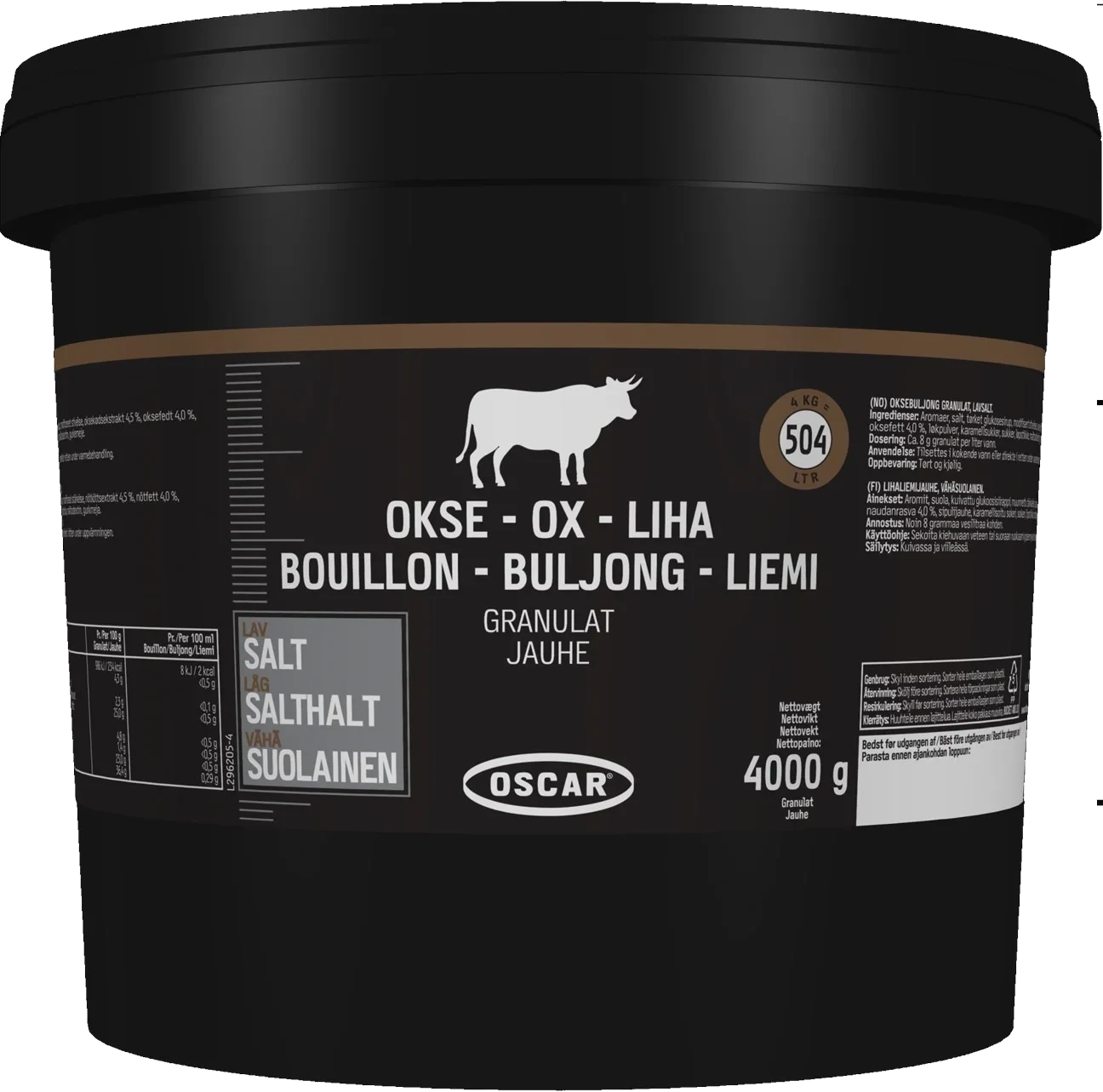 Oxbuljong granulat Lättsaltad