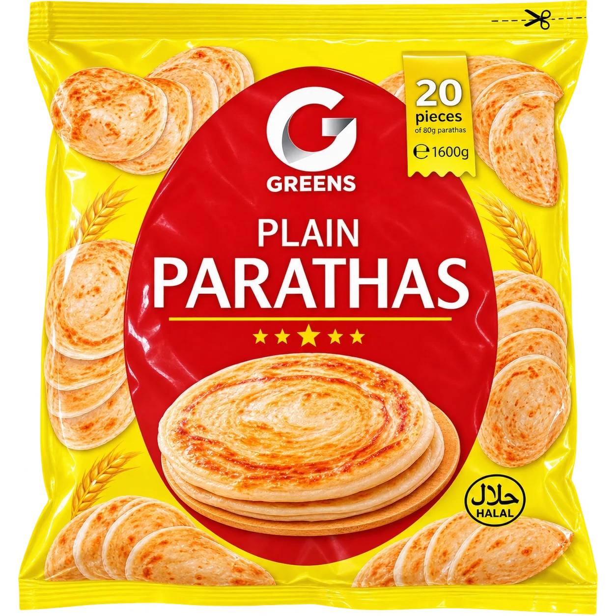 Greens Plain Paratha 80g
