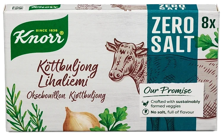 Buljongterninger zero salt beef  8x9g