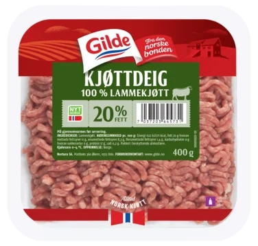 Kjøttdeig Lam uten Salt og Vann 20% 400g
