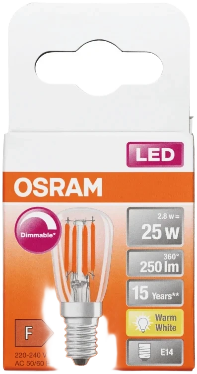 Led Lyspære T26 25 Klar E14 Dim Osram