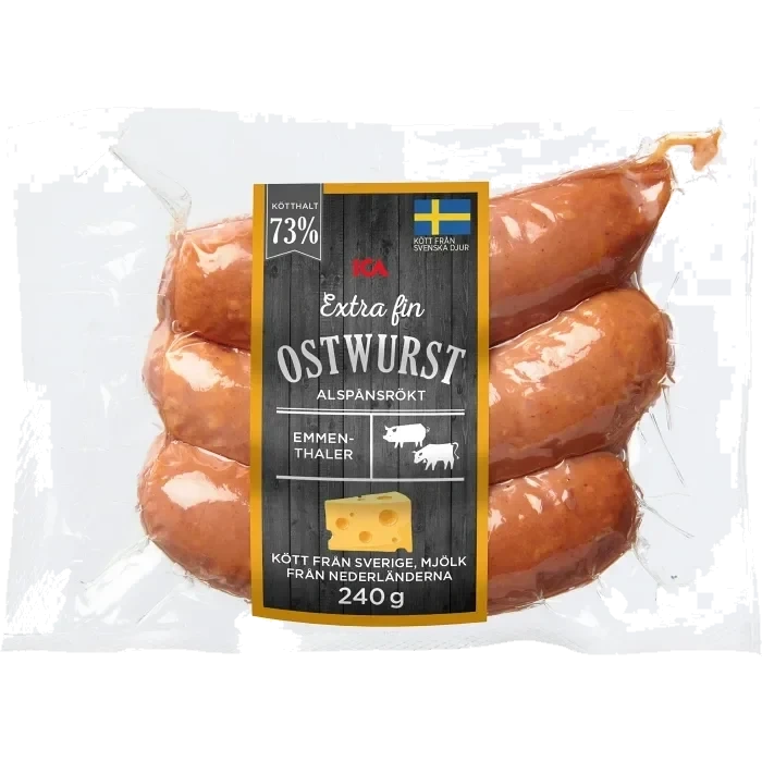 Ostwurst Extra FIn 73% Kötthalt 240g ICA