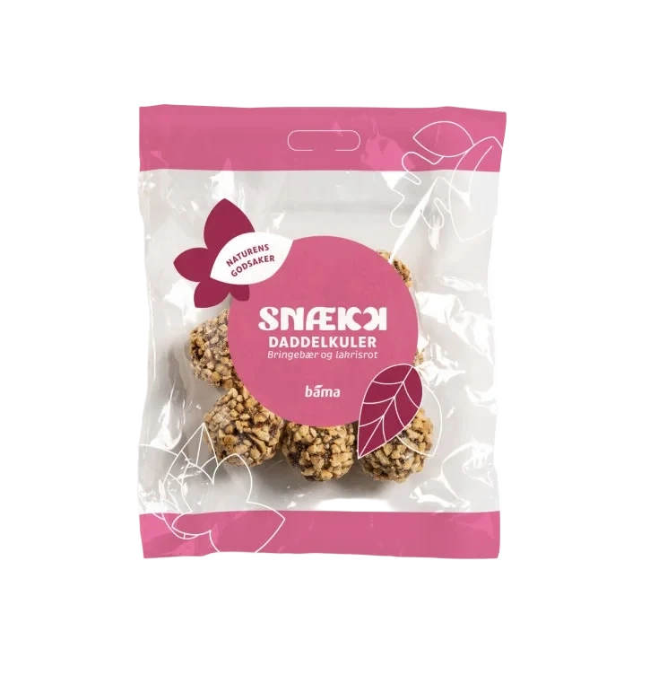 Daddelkuler Bringebær&Lakrisrot 70g Snækk