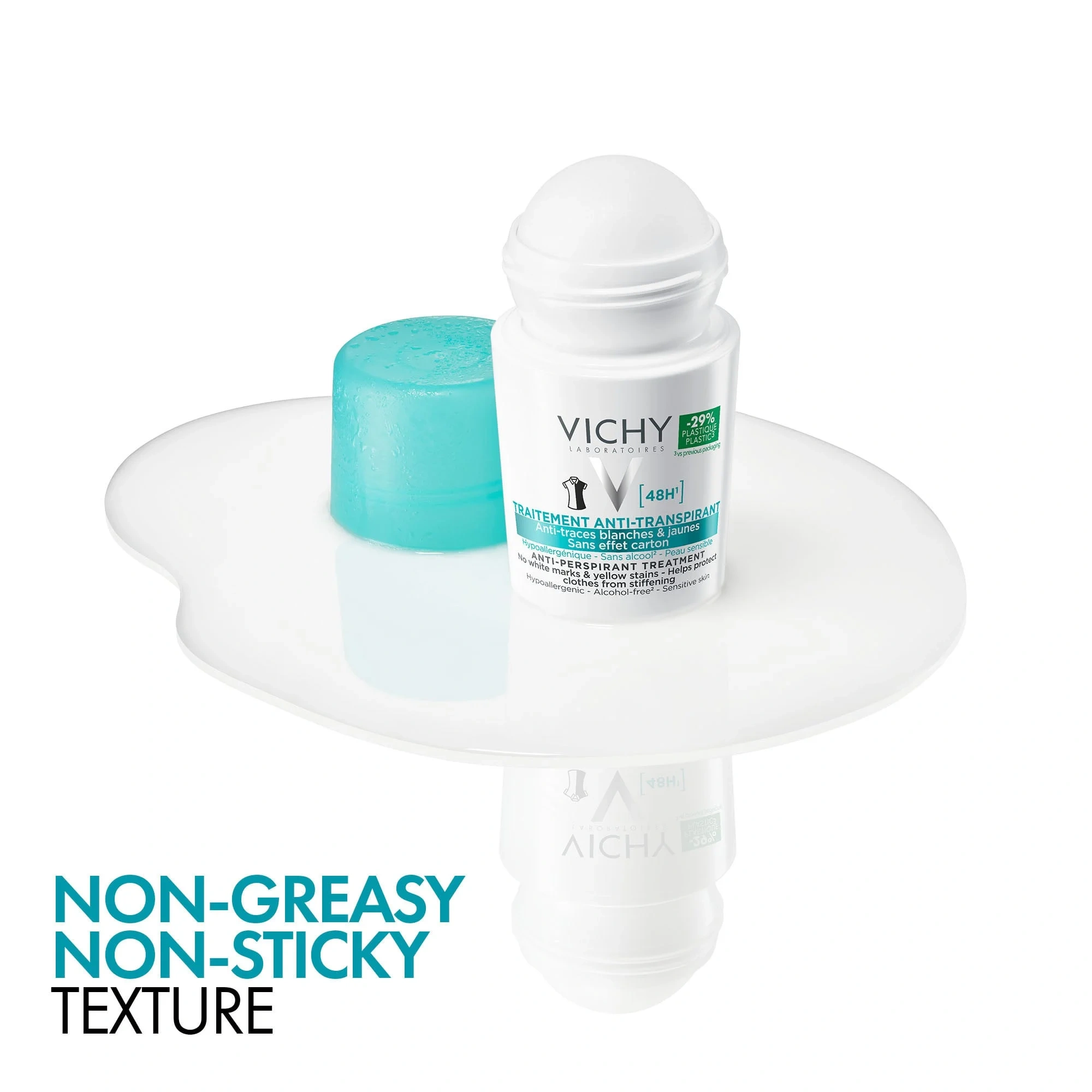Vichy Anti-Stain Antiperspirant Deodorant Roll-On 48H, 50 ml