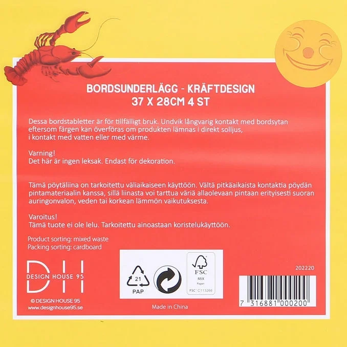 Pappersunderlägg Kräfta 4-pack