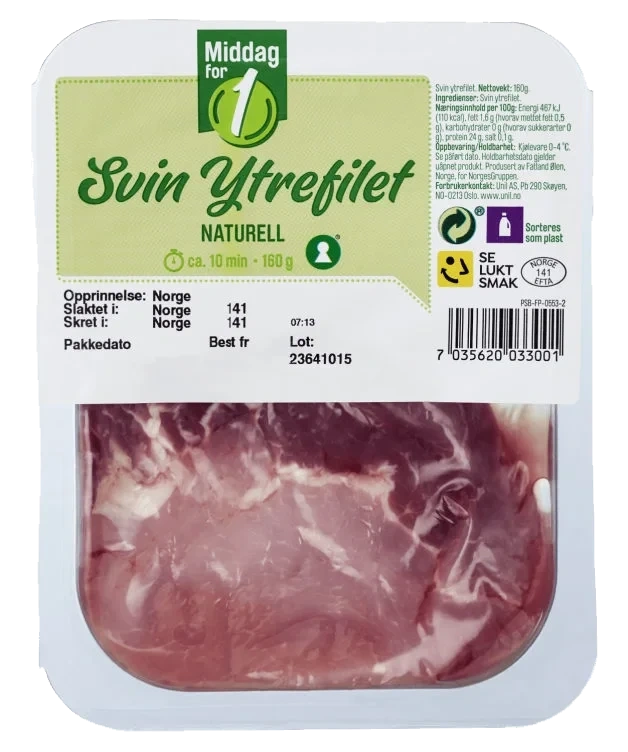 Svin Ytrefilet 160g Billig Middag