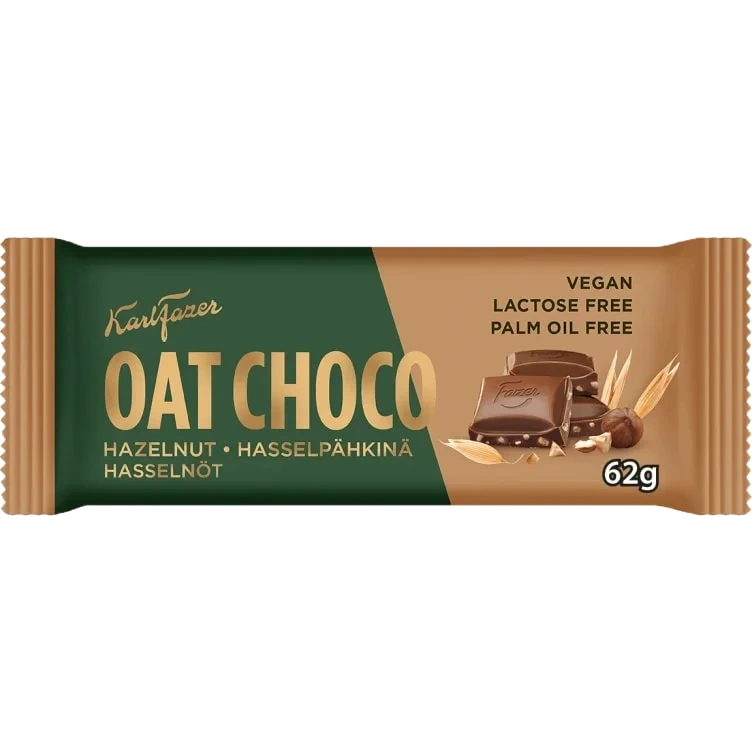 Oat Chocolate Hasselnøtt Vegan 62g Fazer