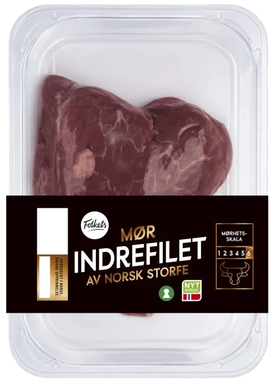 Storfe Indrefilet skivet Ca350g Folkets