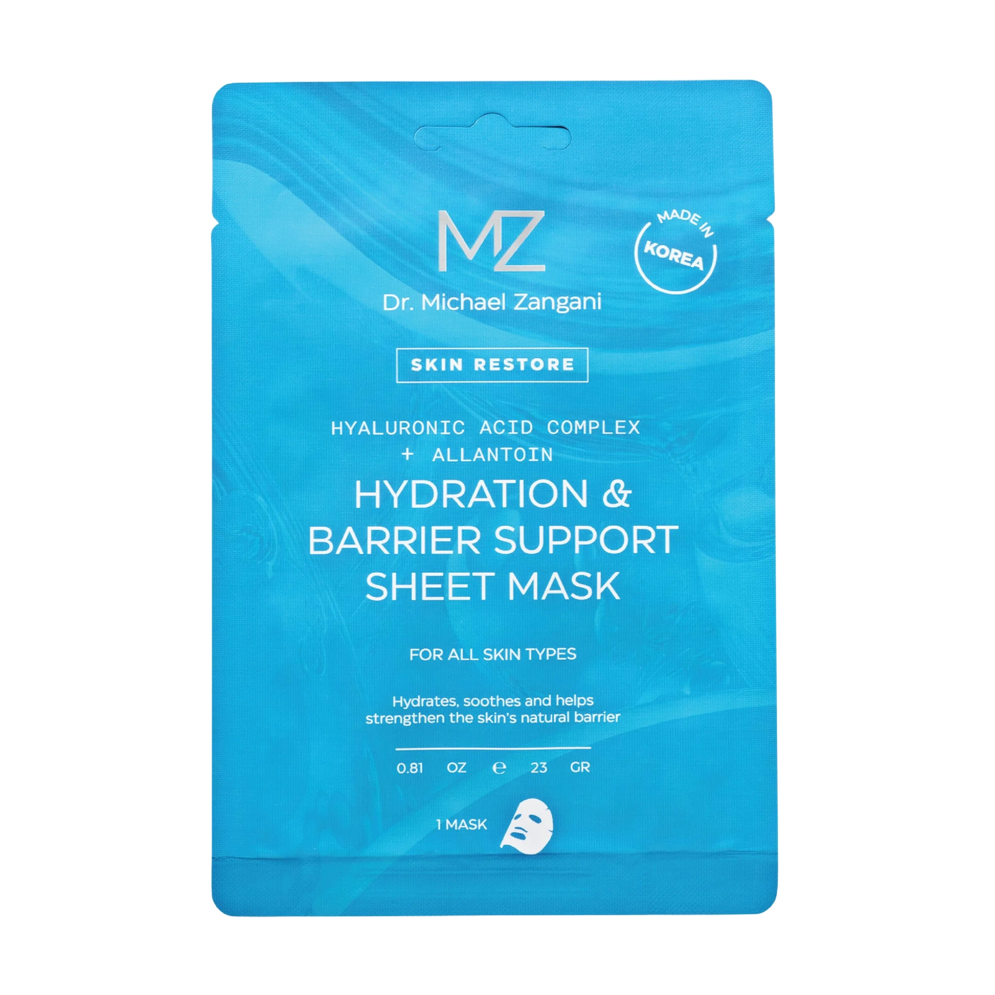 Dr. Michael Zangani Hydration & Barrier Support Sheet Mask, 1 stk.