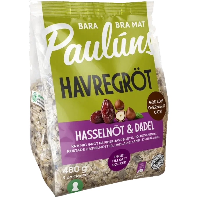 Havregröt Hasselnöt & Dadel