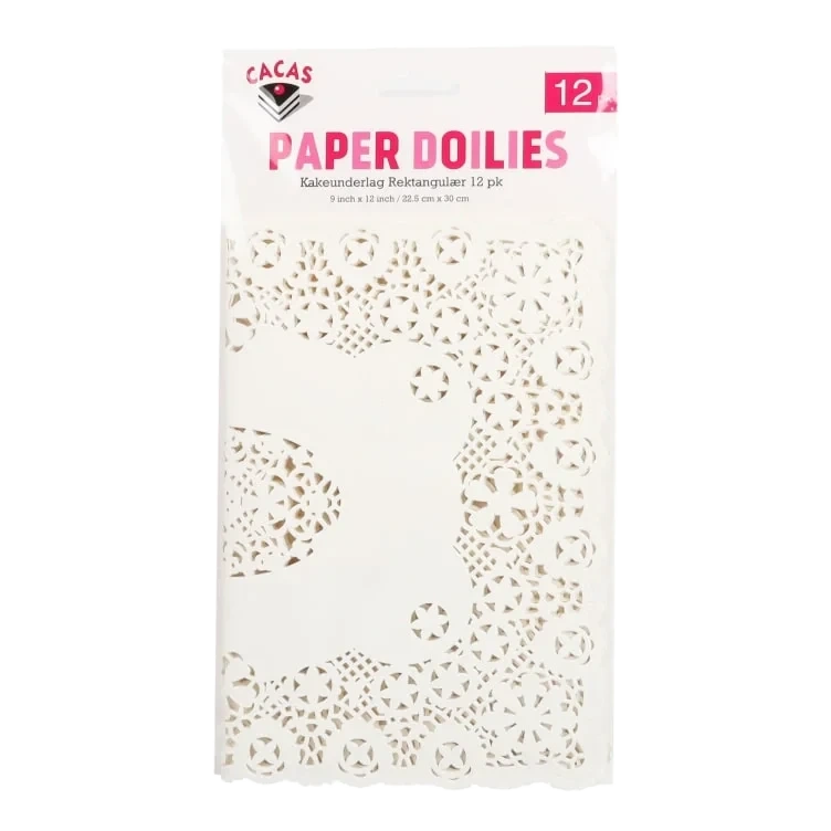 Kakeunderlag 12pk Rektangulær 22,5x30cm