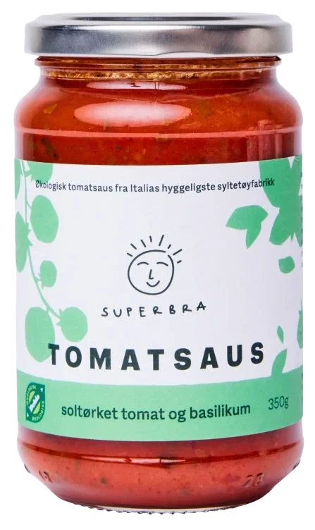 Tomatsaus m/Basilikum 350g Superbra