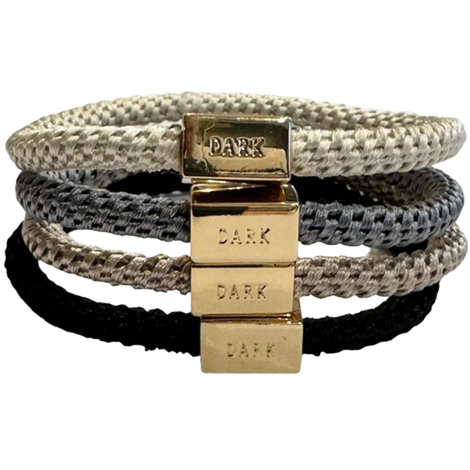 Dark Fat Hair Ties Thin 4 Pk Combo