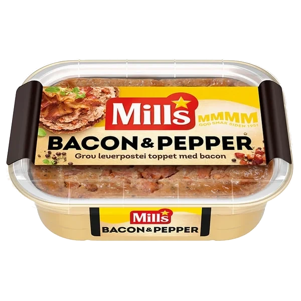 Mills Ovnsbakt Bacon Pepper Postei 185g